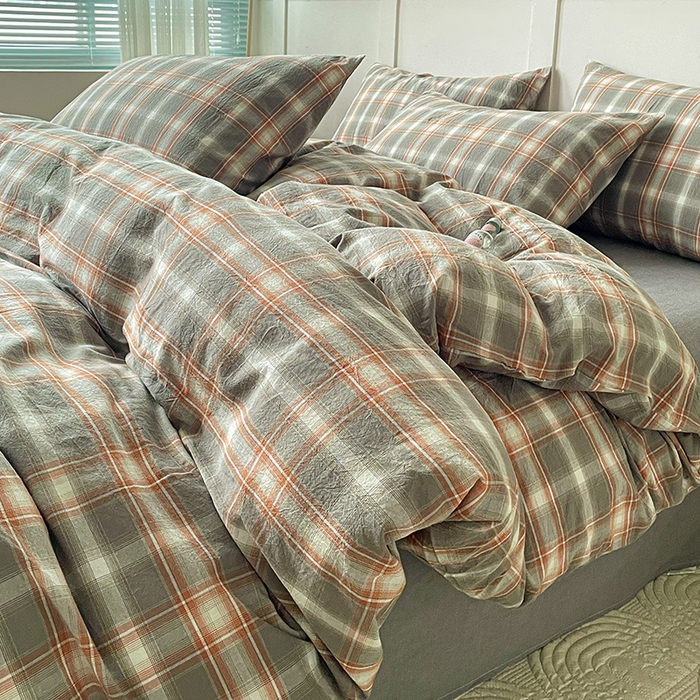 91家纺网 家纺一手货源 找家纺 大柏树 2025新款全棉水洗棉套件-床单四件套 诺卡