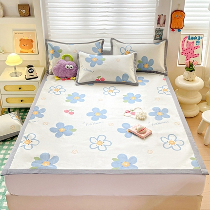 金盛纺 2025新款A类数码印花冰丝席-床席款 风铃