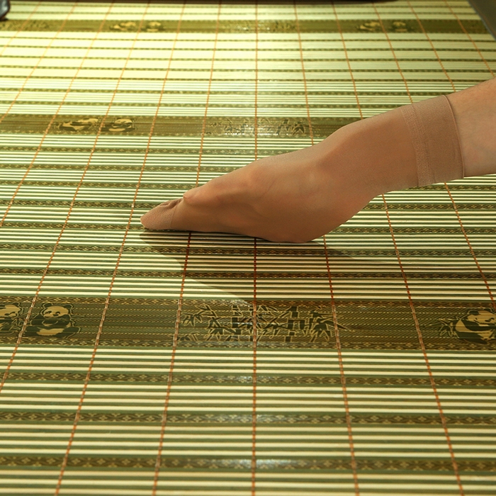 91家纺网 家纺一手货源 找家纺 森璐家纺 2025新款茶香养生竹席藤席草席冰丝席凉席子 熊猫绿-反面冰藤