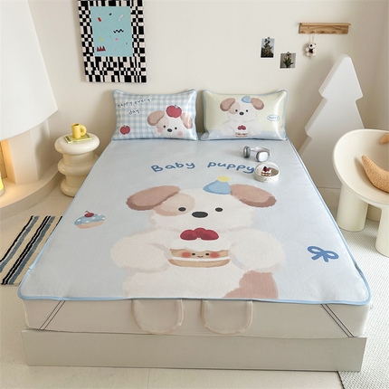 美乐迪家纺 2025新款异形冰藤席 蛋糕小狗