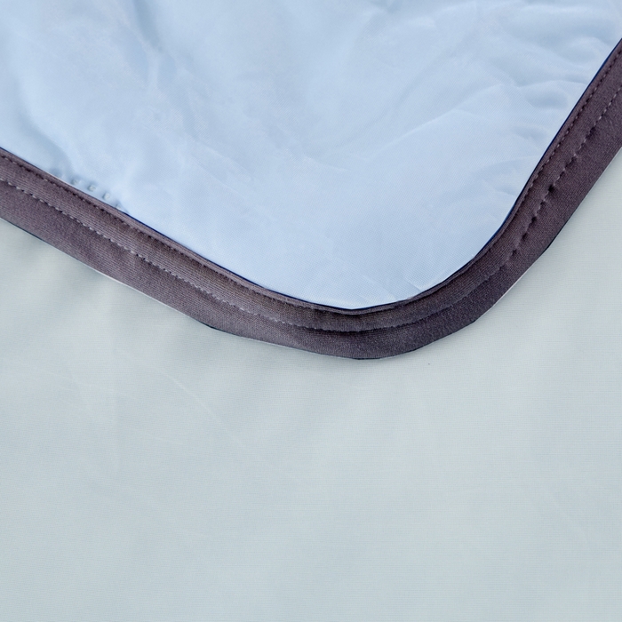 91家纺网 家纺一手货源 找家纺 丝薇雅 2025新款凉感丝夏被冰淇淋夏凉被 黑边-圆圈天蓝