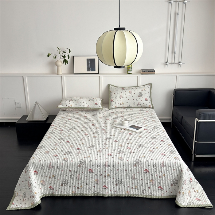 91家纺网 家纺一手货源 找家纺 美优兰 2025春夏新款双面天丝高温砂洗床盖 草坪派对