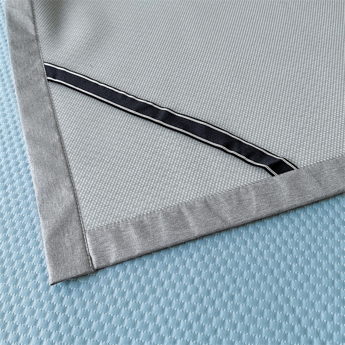 91家纺网 家纺一手货源 找家纺 启程家纺 2025春夏新款冰豆豆凉席刺绣款复合三明治三件套 小香风-蓝