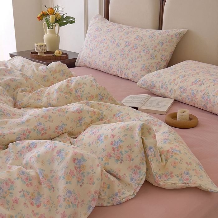 91家纺网 家纺一手货源 找家纺 优品阁  2025新款A类全棉有氧双层纱四件套 汪小姐