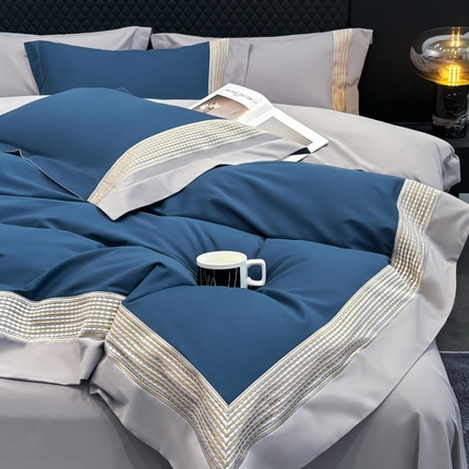 91家纺网 家纺一手货源 找家纺 （总）皇寝世家家居 2025新款100支长绒棉磨毛四件套纯棉全棉冬保暖床单加厚床上被套-欧文系列