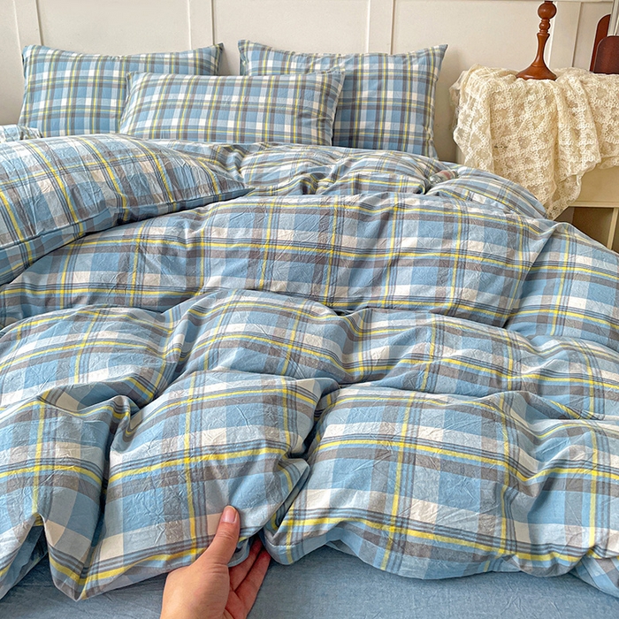 91家纺网 家纺一手货源 找家纺 大柏树 2025新款全棉水洗棉套件-床单四件套 莫妮卡