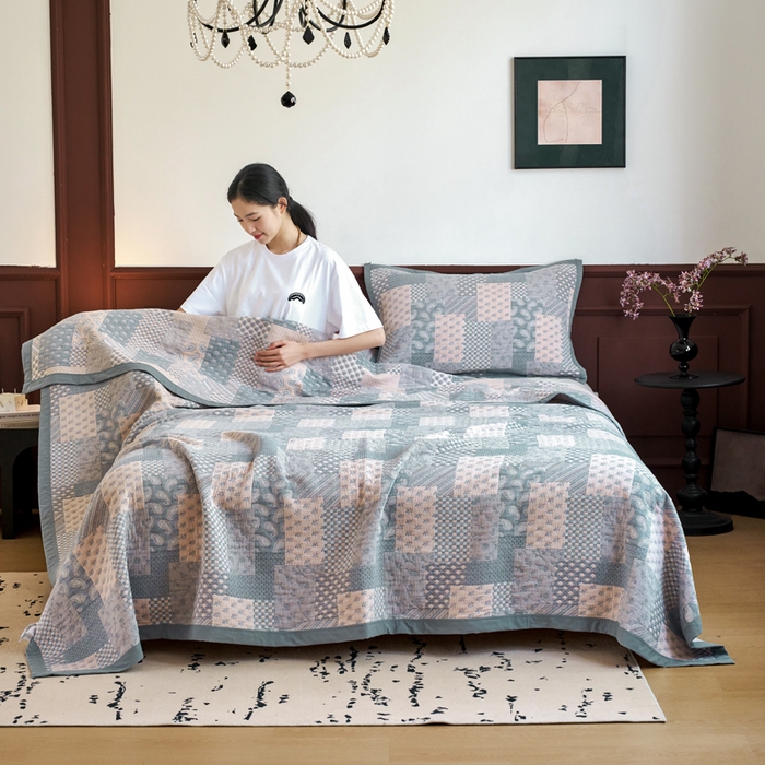 91家纺网 家纺一手货源 找家纺 棠薇家纺  2025新款北欧风盖毯毛巾被 欧式风尚