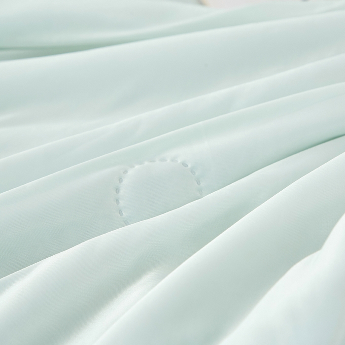 91家纺网 家纺一手货源 找家纺 丝薇雅 2025新款凉感丝夏被冰淇淋夏凉被 圆圈浅绿