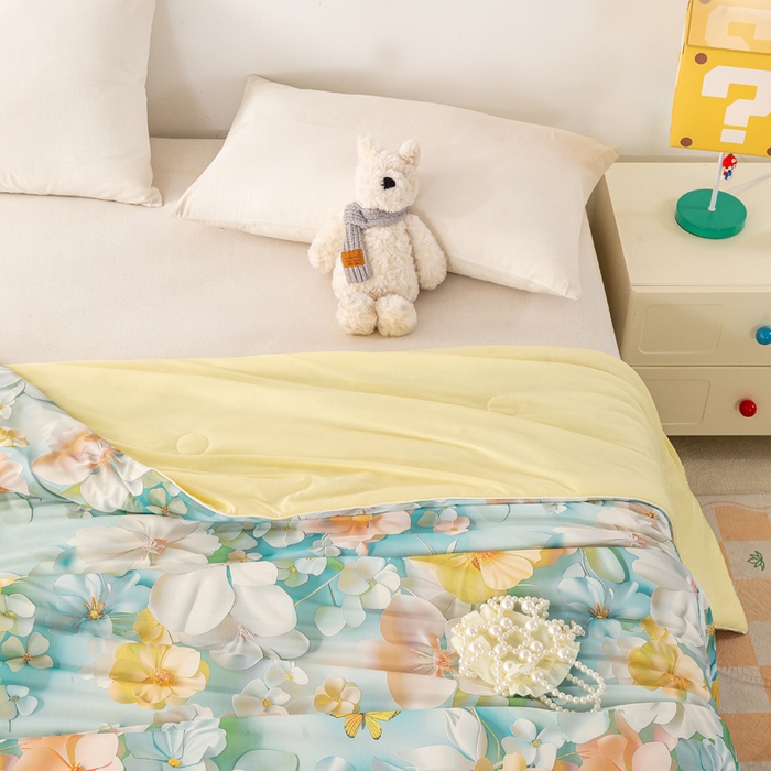 91家纺网 家纺一手货源 找家纺 （总） 居易简 2025新款5D立体夏被空调被A类云母仿锦氨凉感丝夏凉被