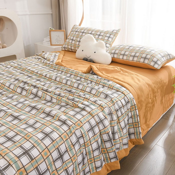 91家纺网 家纺一手货源 找家纺 红日子纺织品 2025新款棉麻夏被四件套 南巷