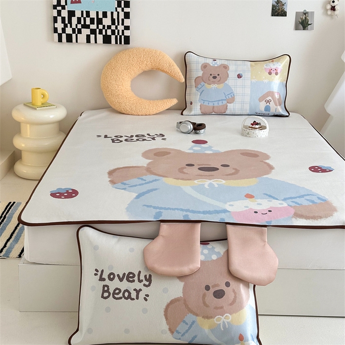 91家纺网 家纺一手货源 找家纺 美乐迪家纺 2025新款异形冰藤席 小熊