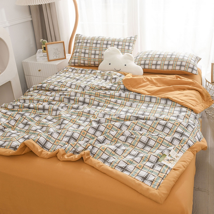 91家纺网 家纺一手货源 找家纺 红日子纺织品 2025新款棉麻夏被四件套 南巷