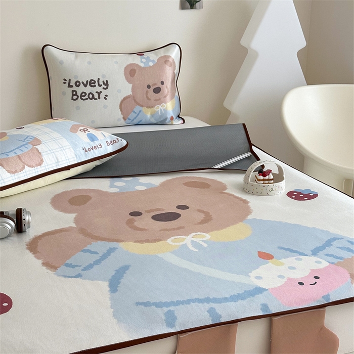 91家纺网 家纺一手货源 找家纺 美乐迪家纺 2025新款异形冰藤席 小熊