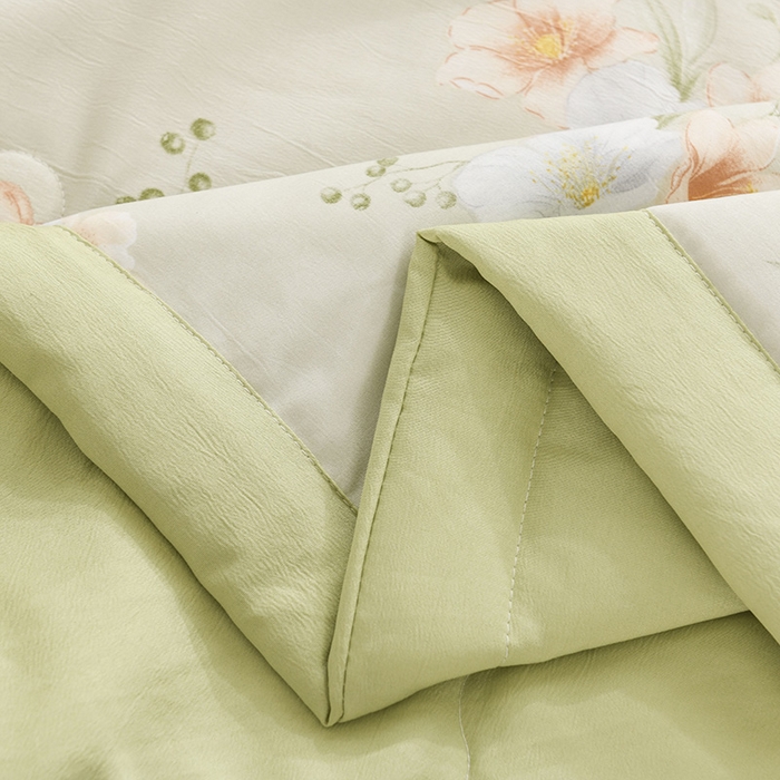 91家纺网 家纺一手货源 找家纺 红日子纺织品 2025新款棉麻夏被四件套 青青世界