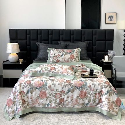 91家纺网 家纺一手货源 找家纺 （总）若未家居 LOVEWE HOUSE 2025新款兰精天丝印花夏被及夏被四件套