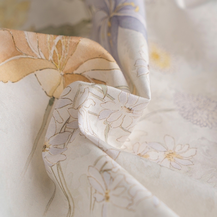 91家纺网 家纺一手货源 找家纺 皇寝世家家居 2025新款60S新疆长绒棉数码印花全棉床上四件套纯棉床品套件 蝶舞