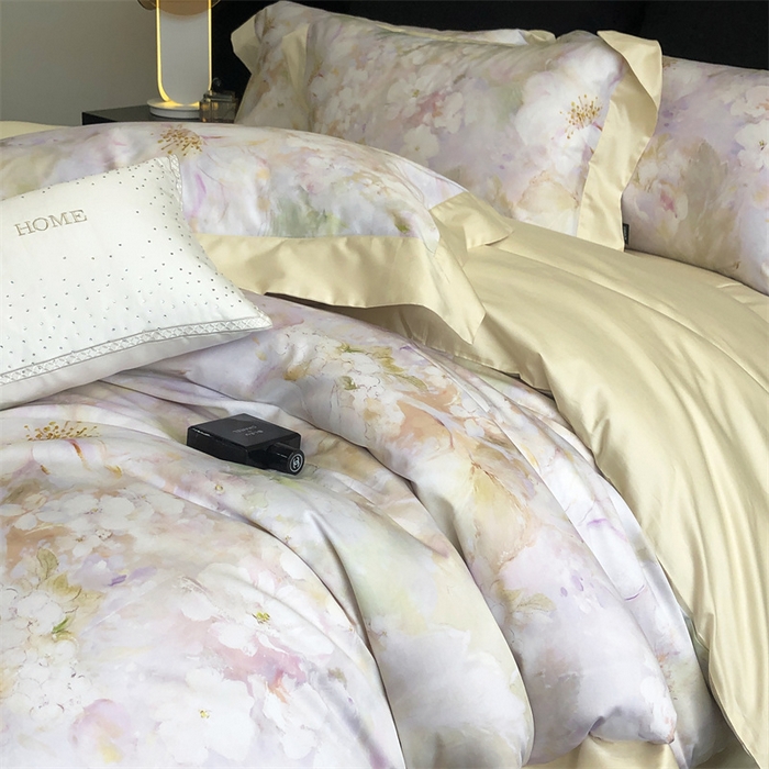 91家纺网 家纺一手货源 找家纺 （总）馨蕊家居 2025春夏新品金太阳典藏高奢活性数码印花四件套-玛丽