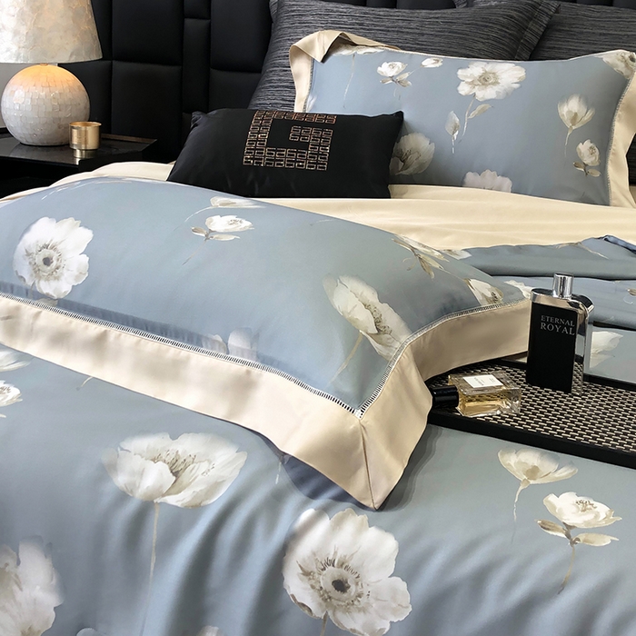 91家纺网 家纺一手货源 找家纺 若未家居 LOVEWE HOUSE 2025新款兰精天丝印花夏被及夏被四件套 蒲公英之恋（床单款+床盖款）