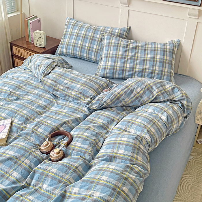 91家纺网 家纺一手货源 找家纺 大柏树 2025新款全棉水洗棉套件-床单四件套 莫妮卡