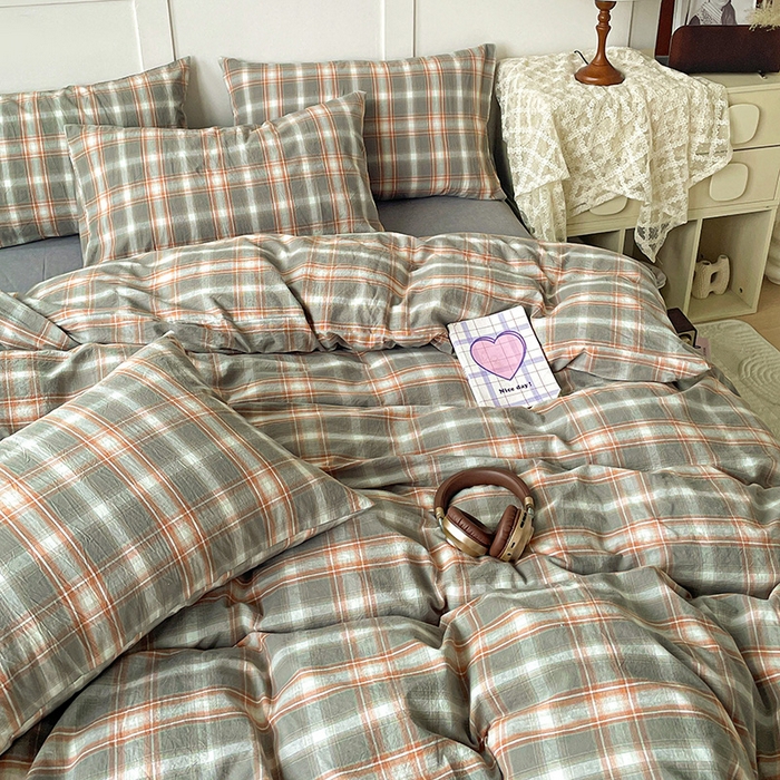 91家纺网 家纺一手货源 找家纺 大柏树 2025新款全棉水洗棉套件-床单四件套 诺卡