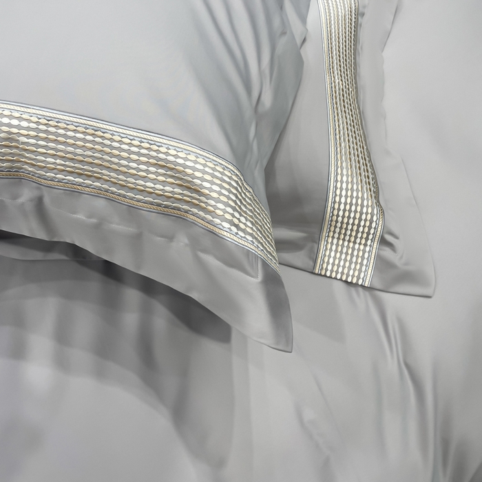 91家纺网 家纺一手货源 找家纺 皇寝世家家居 2025新款100支长绒棉磨毛四件套纯棉全棉冬保暖床单加厚床上被套-欧文系列 灰色