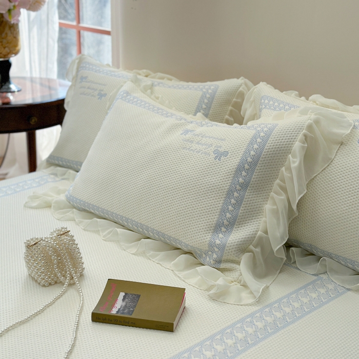 91家纺网 家纺一手货源 找家纺 2025新款蝴蝶小姐冰岛赋能凉席三件套 蝴蝶小姐-蓝