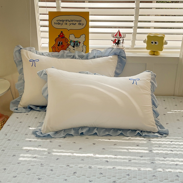 91家纺网 家纺一手货源 找家纺 （总）2025新款绣花双层纱针织棉夏被床盖四件套全棉夏被四件套