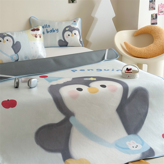 91家纺网 家纺一手货源 找家纺 美乐迪家纺 2025新款异形冰藤席 企鹅