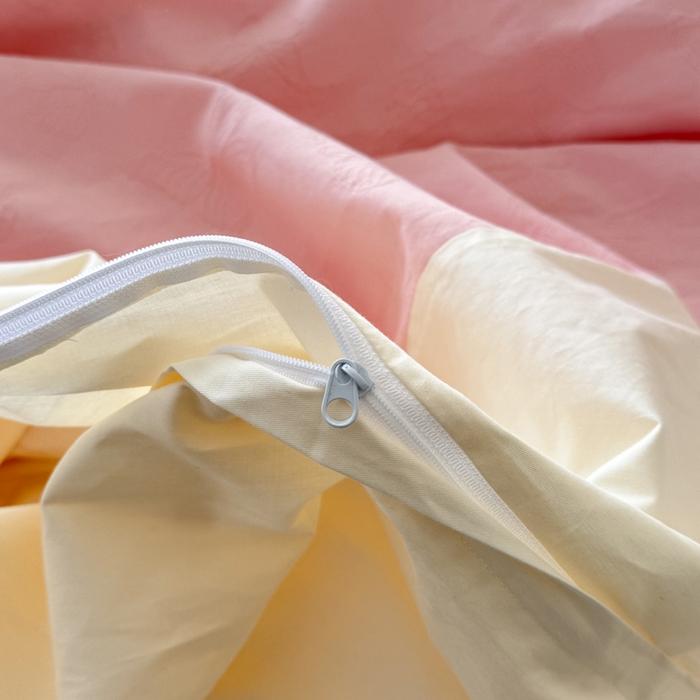 91家纺网 家纺一手货源 找家纺 若未家居 LOVEWE HOUSE 2025新款50S色织空气层水洗大提花全棉四件套 梦蝶-仙桃粉