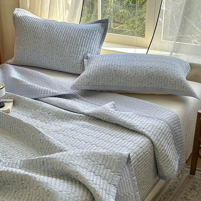 91家纺网 家纺一手货源 找家纺 美优兰 2025春夏新款双面天丝高温砂洗床盖 赫拉花园