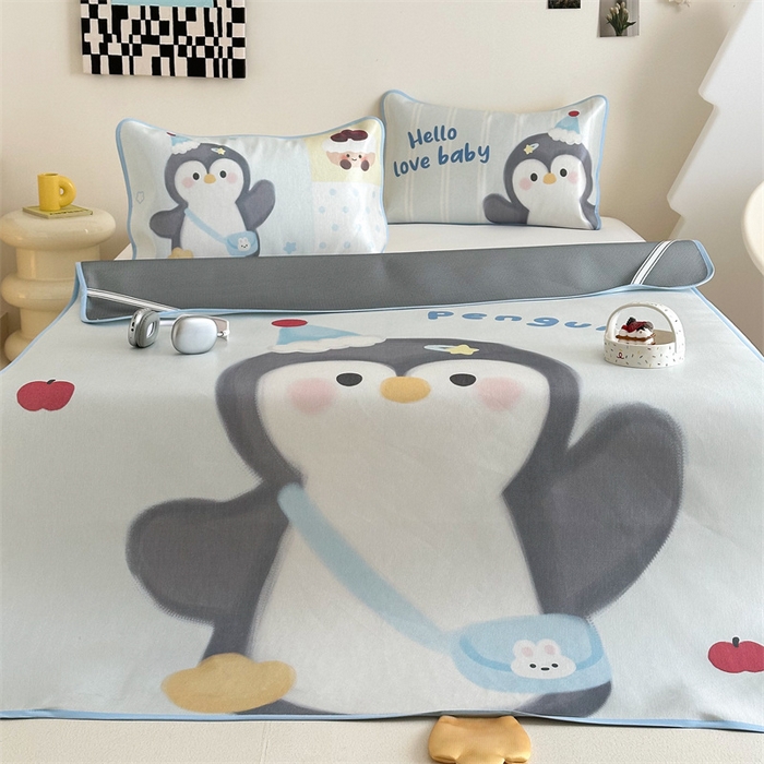 91家纺网 家纺一手货源 找家纺 美乐迪家纺 2025新款异形冰藤席 企鹅