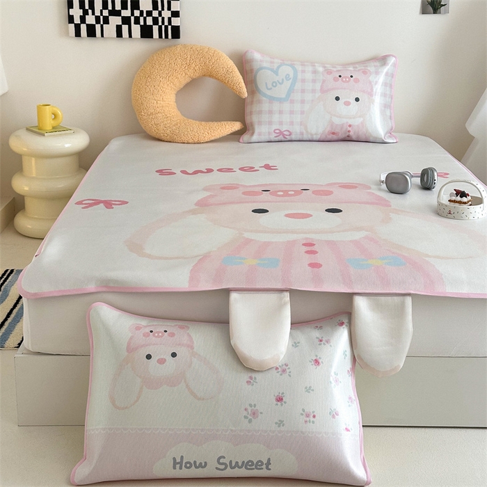 91家纺网 家纺一手货源 找家纺 美乐迪家纺 2025新款异形冰藤席 大耳兔