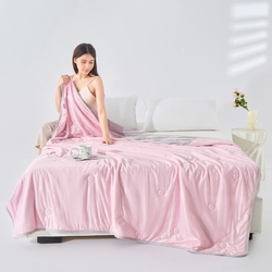 91家纺网 家纺一手货源 找家纺 丝薇雅 2025新款凉感丝夏被冰淇淋夏凉被 圆圈粉色,圆圈粉色