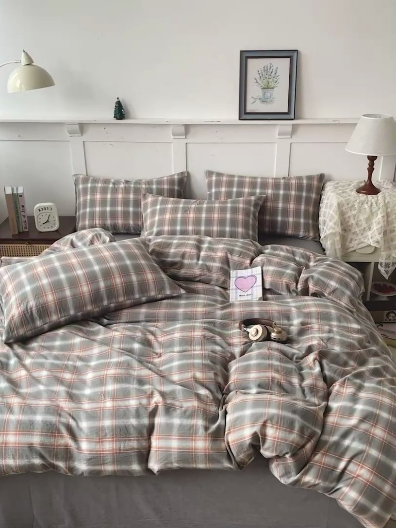 91家纺网 家纺一手货源 找家纺 大柏树 2025新款全棉水洗棉套件-床单四件套 诺卡