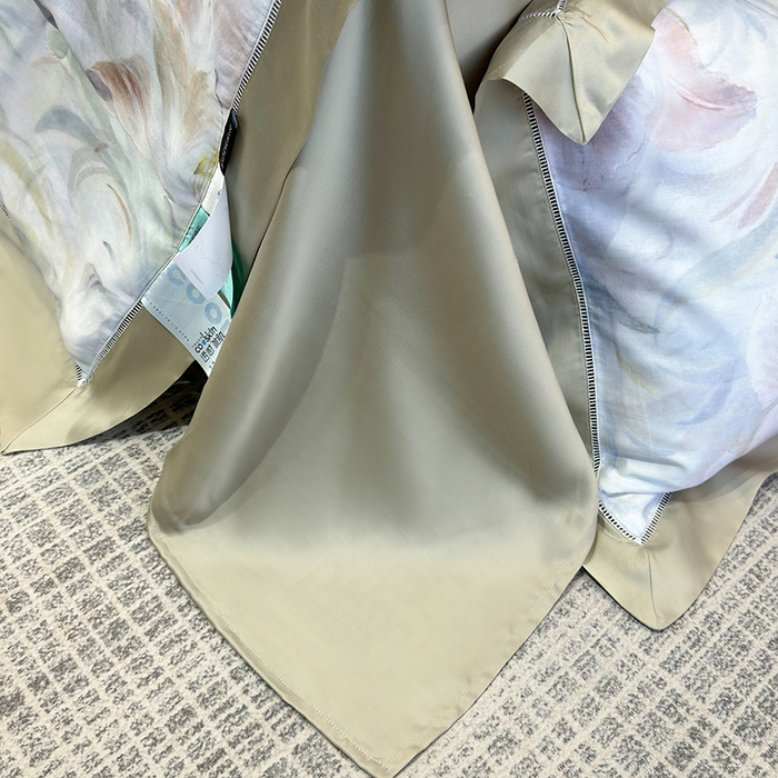 91家纺网 家纺一手货源 找家纺 若未家居 LOVEWE HOUSE 2025新款兰精天丝印花夏被及夏被四件套 粉墨华羽（床单款+床盖款）