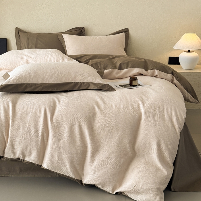 91家纺网 家纺一手货源 找家纺 （总）若未家居 LOVEWE HOUSE 2025新款50S色织空气层水洗大提花全棉四件套