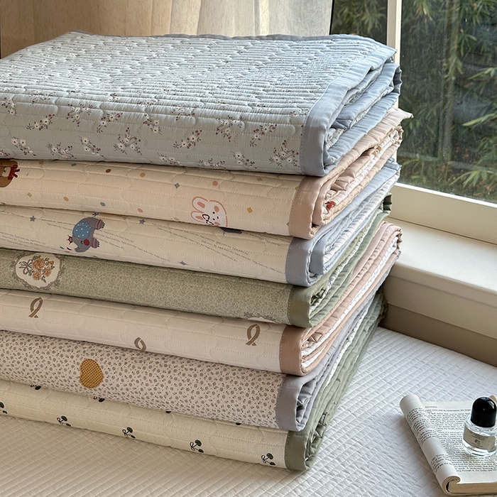 91家纺网 家纺一手货源 找家纺 美优兰 2025春夏新款双面天丝高温砂洗床盖 组合图仅供展示