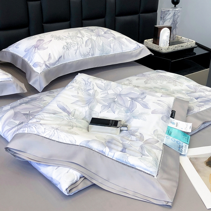 91家纺网 家纺一手货源 找家纺 若未家居 LOVEWE HOUSE 2025新款兰精天丝印花夏被及夏被四件套 落叶派对（床单款+床盖款）