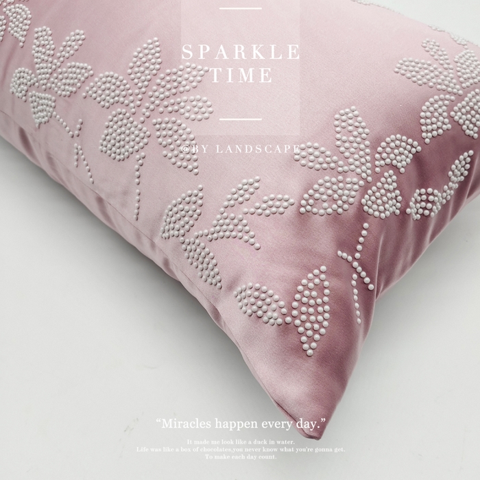 91家纺网 家纺一手货源 找家纺 新款禅丝高精密珍珠钻抱枕枕头枕芯-涟漪 涟漪-粉