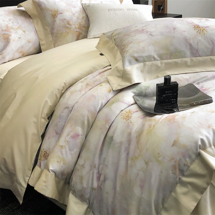 91家纺网 家纺一手货源 找家纺 （总）馨蕊家居 2025春夏新品金太阳典藏高奢活性数码印花四件套-玛丽