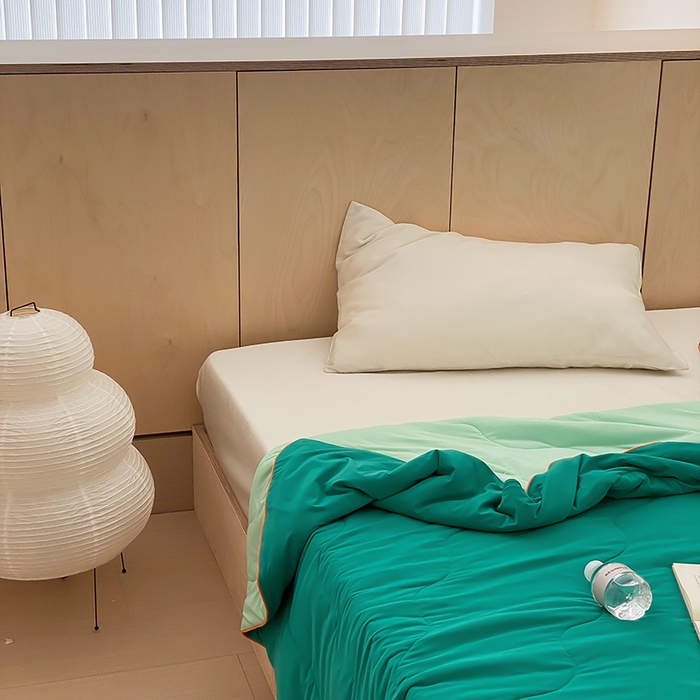 91家纺网 家纺一手货源 找家纺 时年家纺 2025新款升级版180克高定即刻凉感夏被 西瓜绿