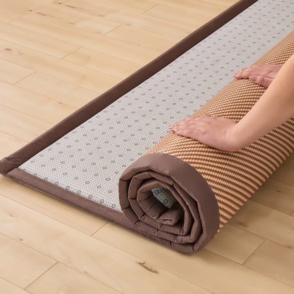 绒艺席业 2025新款PE藤席地垫 斜纹编织 白玉