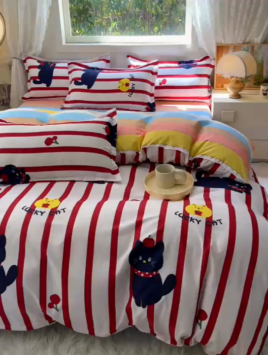 91家纺网 家纺一手货源 找家纺 曼璐家纺 2025新款芦荟棉单品被套