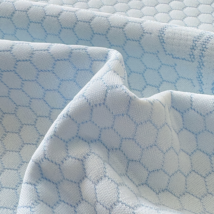 91家纺网 家纺一手货源 找家纺 999家纺   2025新款凉感提花冰豆豆凉席三件套 冰块熊-蓝（床笠款）