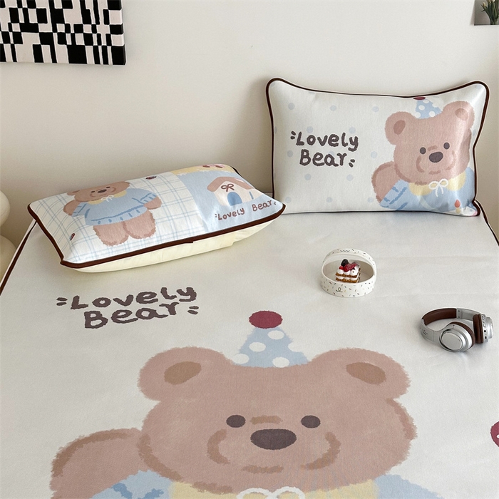 91家纺网 家纺一手货源 找家纺 美乐迪家纺 2025新款异形冰藤席 小熊