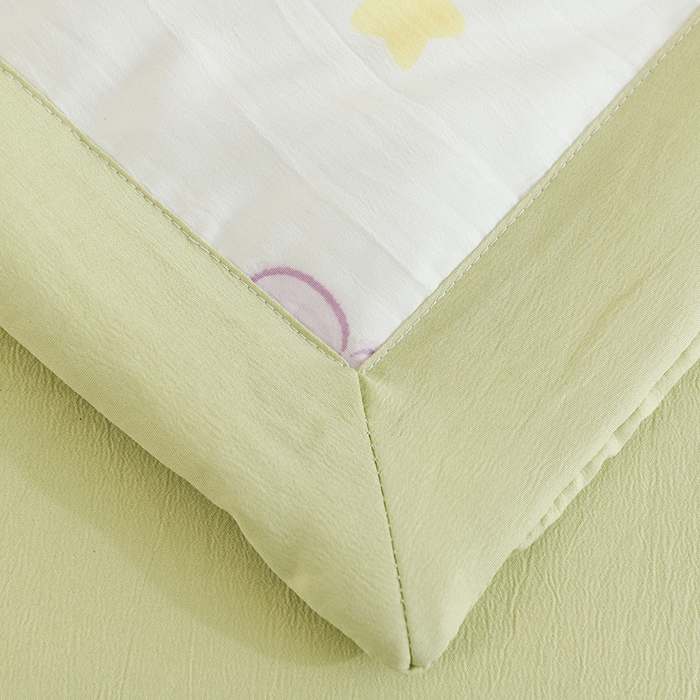 91家纺网 家纺一手货源 找家纺 红日子纺织品 2025新款棉麻夏被四件套 快乐熊猫