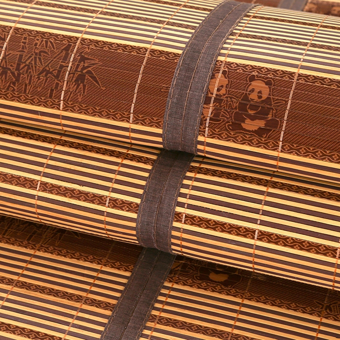 91家纺网 家纺一手货源 找家纺 森璐家纺 2025新款茶香养生竹席藤席草席冰丝席凉席子 富贵抱竹-反面冰藤