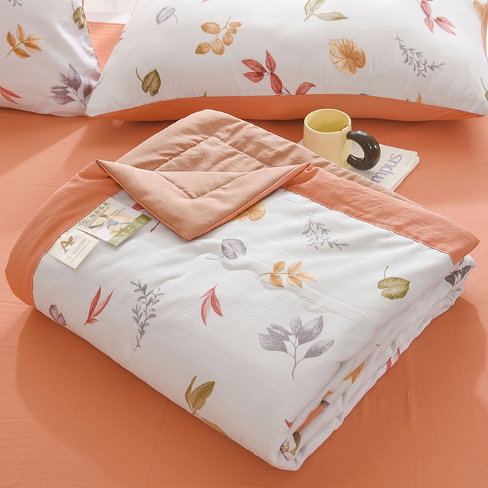 91家纺网 家纺一手货源 找家纺 红日子纺织品 2025新款棉麻夏被四件套 金风玉露