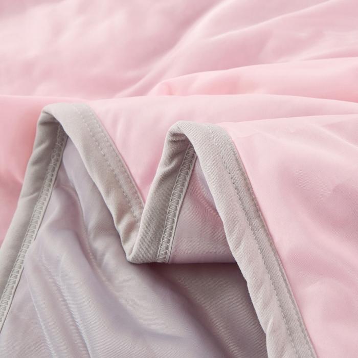 91家纺网 家纺一手货源 找家纺 丝薇雅 2025新款凉感丝夏被冰淇淋夏凉被 圆圈粉色