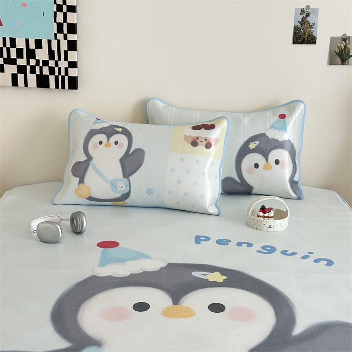 91家纺网 家纺一手货源 找家纺 美乐迪家纺 2025新款异形冰藤席 企鹅